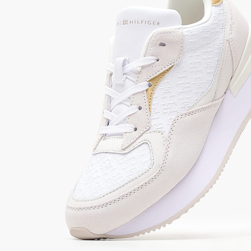 Γυναικεία Παπούτσια Casual Lux.Runner Άσπρο Δέρμα Tommy Hilfiger