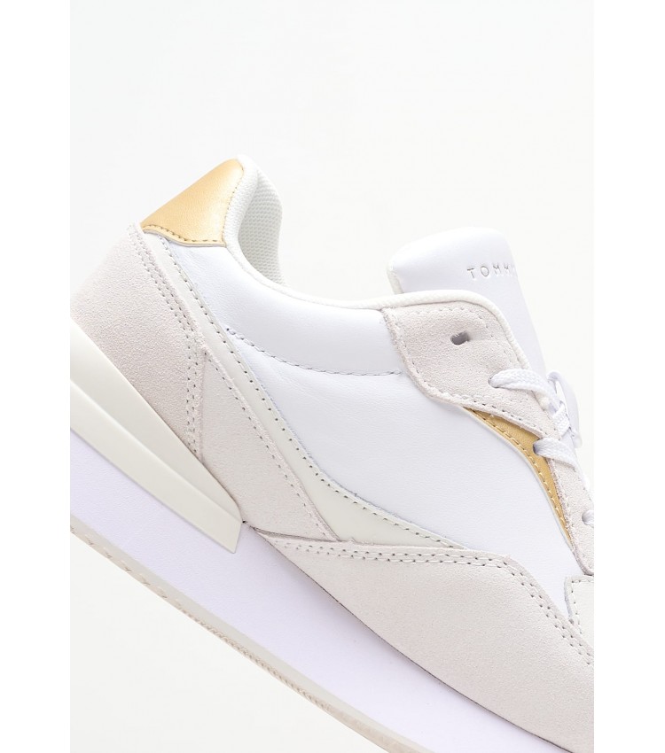 Women Casual Shoes Lux.Runner White Leather Tommy Hilfiger