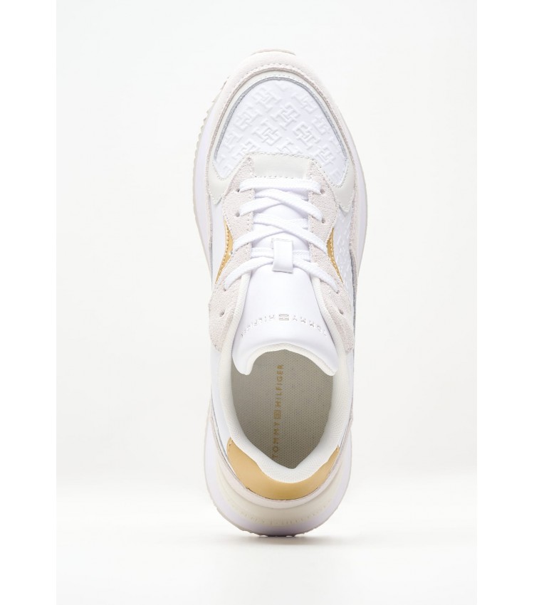 Women Casual Shoes Lux.Runner White Leather Tommy Hilfiger