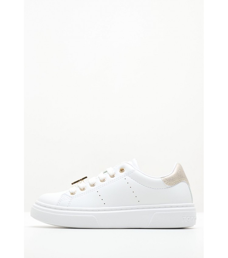 Kids Casual Shoes Platinum.Cut White ECOleather Tommy Hilfiger