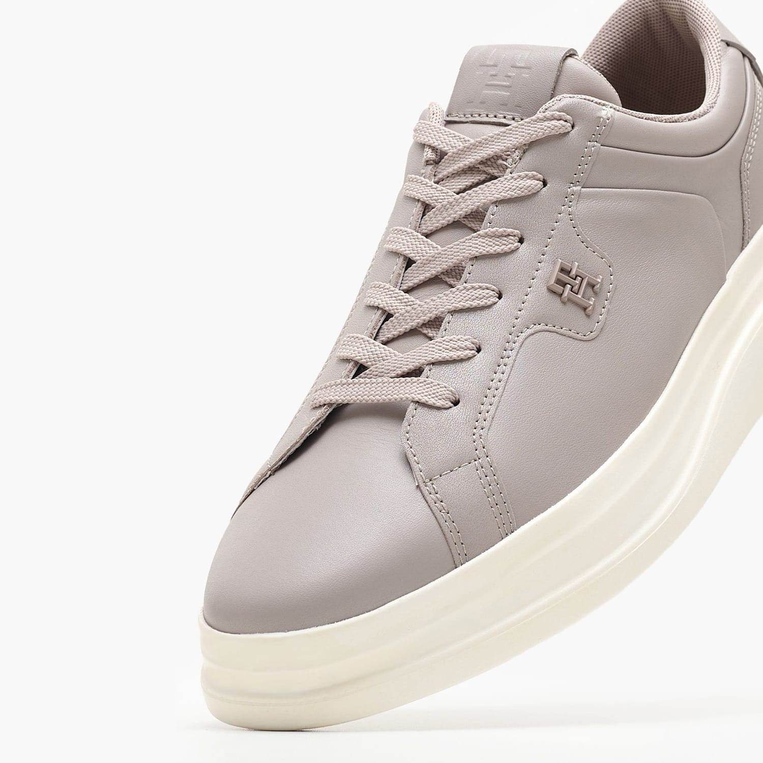 Γυναικεία Παπούτσια Casual Pointy.Court Γκρι Δέρμα Tommy Hilfiger