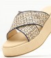 Women Platforms Low Rafia.Flatform Beige ECOleather Tommy Hilfiger