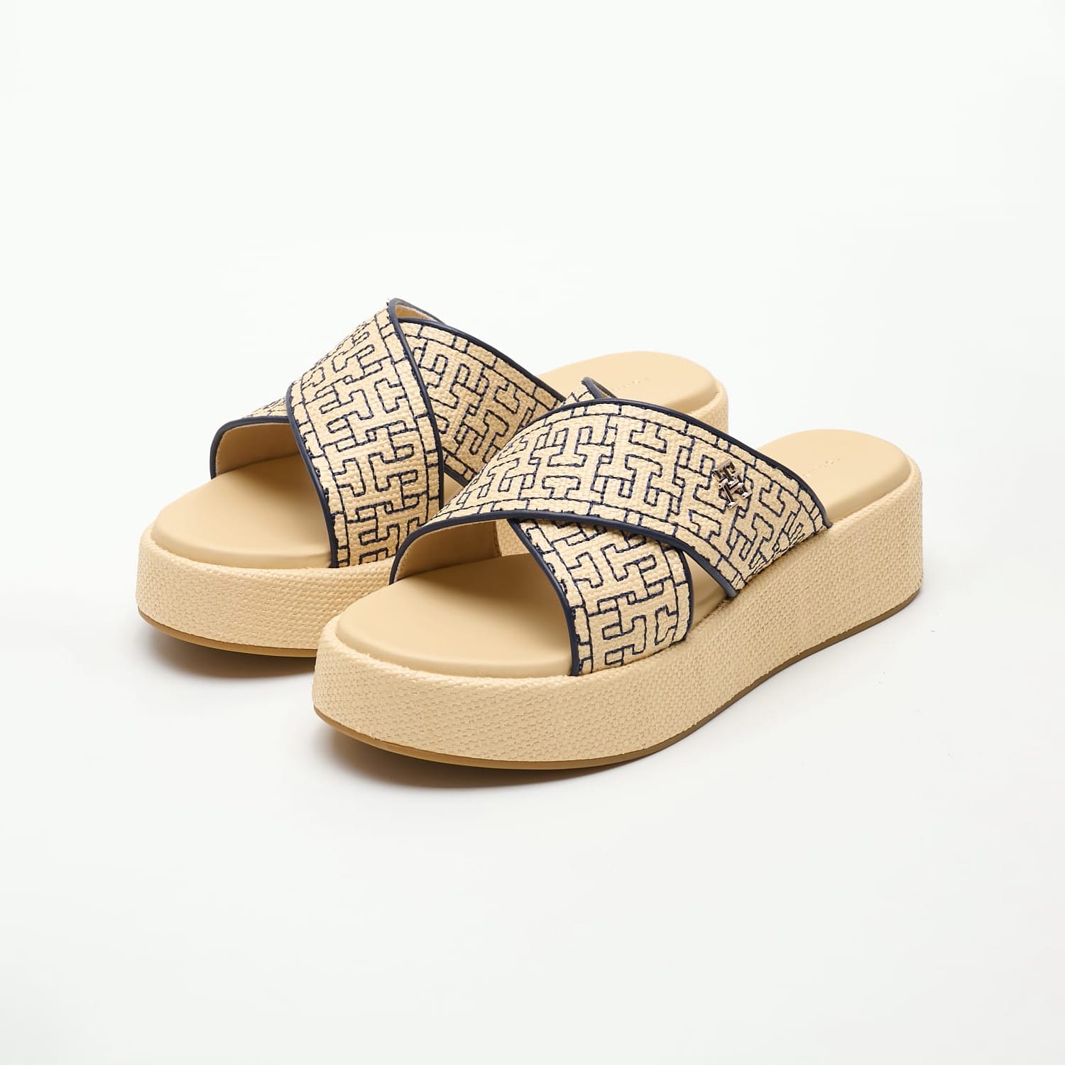 Women Platforms Low Rafia.Flatform Beige ECOleather Tommy Hilfiger Women Platforms Low Rafia.Flatform Beige ECOleather Tommy Hilfiger