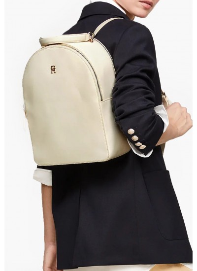 Women Bags Refined.Backpack Beige ECOleather Tommy Hilfiger