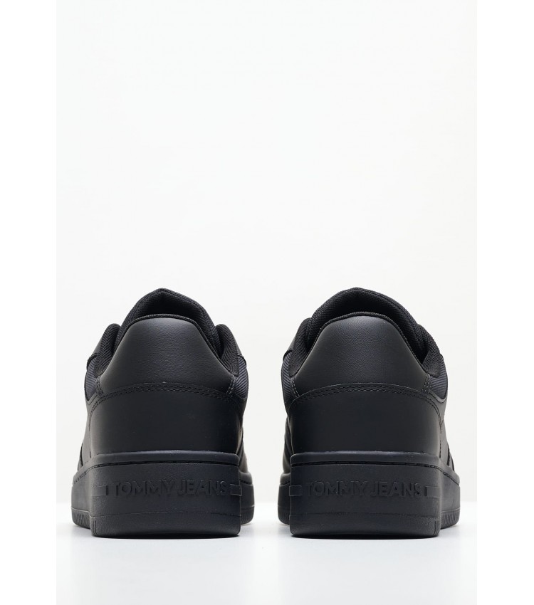 Ανδρικά Παπούτσια Casual Retro.Ess Μαύρο Δέρμα Tommy Hilfiger