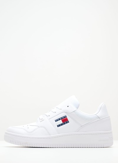 Ανδρικά Παπούτσια Casual Retro.Ess Άσπρο Δέρμα Tommy Hilfiger