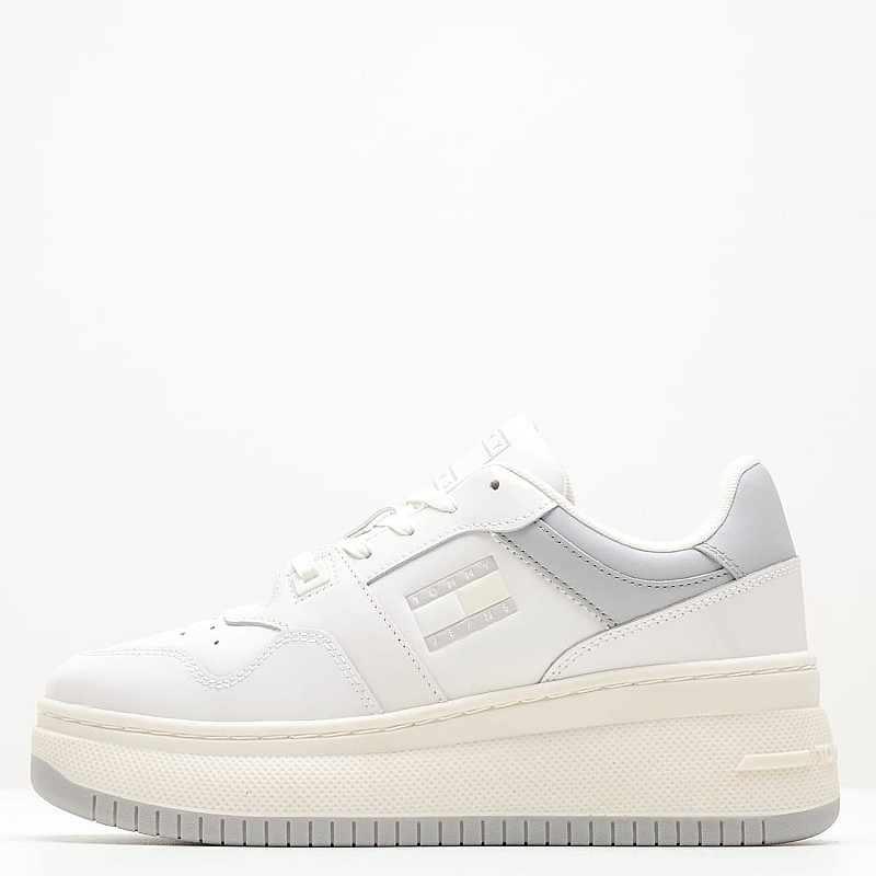 Women Casual Shoes Retro.Patent White Leather Tommy Hilfiger