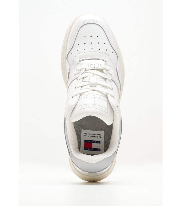 Women Casual Shoes Retro.Patent White Leather Tommy Hilfiger