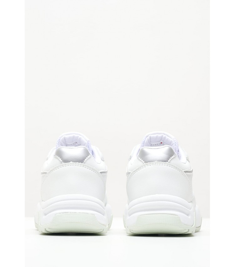 Παιδικά Παπούτσια Casual Silver.Sneaker Άσπρο Ύφασμα Tommy Hilfiger