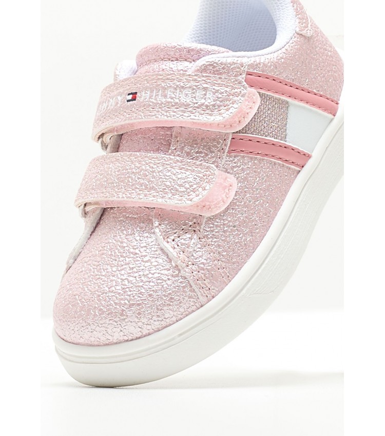 Kids Casual Shoes Snkr.Flag Pink ECOleather Tommy Hilfiger