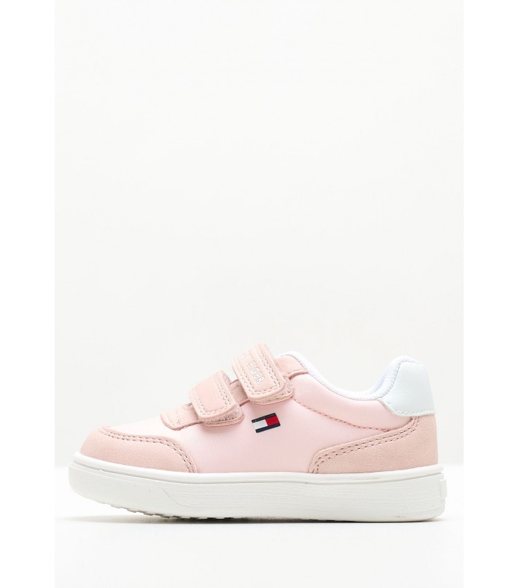 Kids Casual Shoes Snkr.Velcro Pink ECOleather Tommy Hilfiger