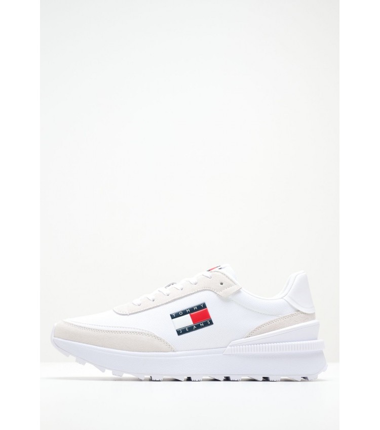 Ανδρικά Παπούτσια Casual Technical.Runner2 Άσπρο Ύφασμα Tommy Hilfiger