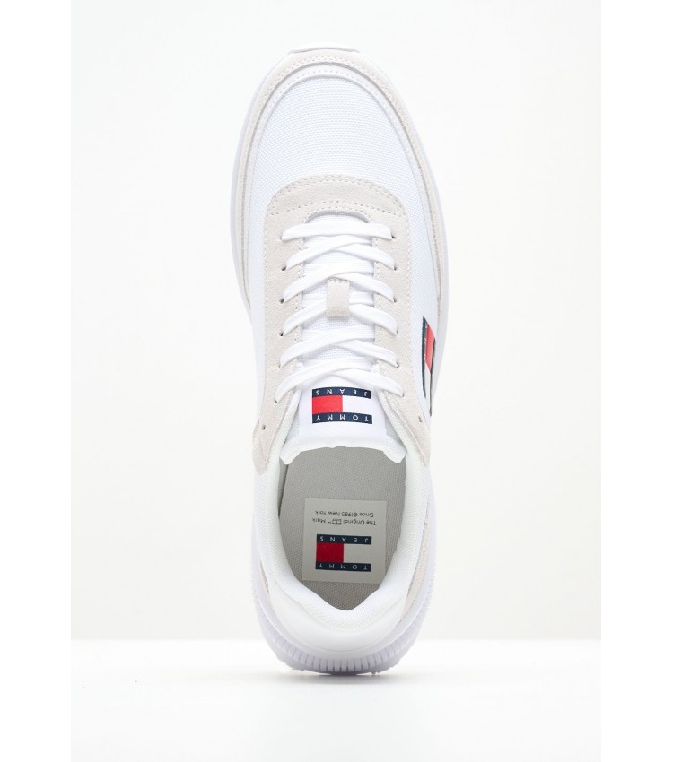 Ανδρικά Παπούτσια Casual Technical.Runner2 Άσπρο Ύφασμα Tommy Hilfiger