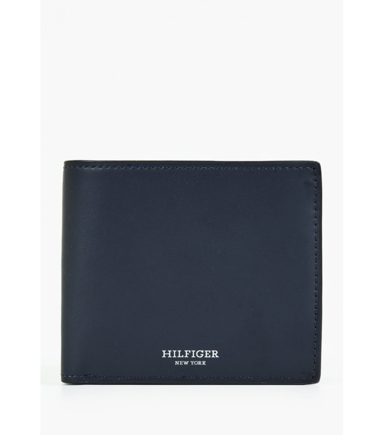 Men Wallets Th.Classic.Cc Blue Leather Tommy Hilfiger
