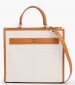 Women Bags Th.Logo.Satchel Beige Fabric Tommy Hilfiger