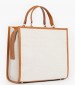 Women Bags Th.Logo.Satchel Beige Fabric Tommy Hilfiger