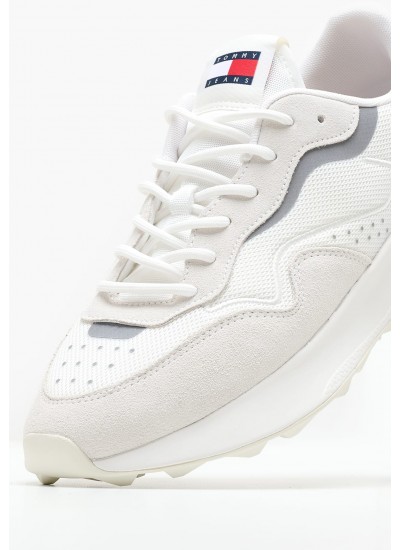 Women Flats Th.Chain White Leather Tommy Hilfiger