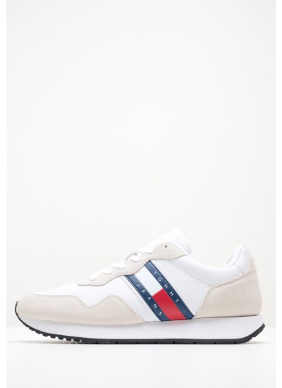 Ανδρικά Παπούτσια Casual Tjm.Modern Άσπρο Δέρμα Καστόρι Tommy Hilfiger