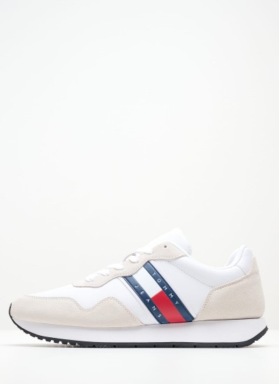 Ανδρικά Παπούτσια Casual Tjm.Modern Άσπρο Δέρμα Καστόρι Tommy Hilfiger