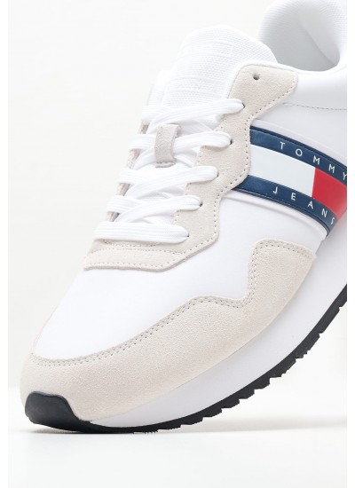 Men Casual Shoes Tjm.Modern White Buckskin Tommy Hilfiger