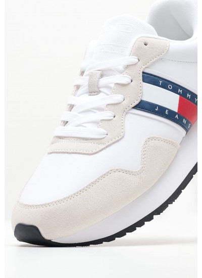 Ανδρικά Παπούτσια Casual Tjm.Modern Άσπρο Δέρμα Καστόρι Tommy Hilfiger