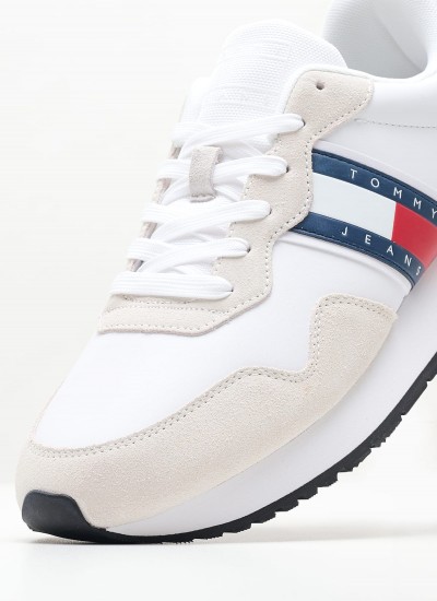 Ανδρικά Παπούτσια Casual Tjm.Modern Άσπρο Δέρμα Καστόρι Tommy Hilfiger