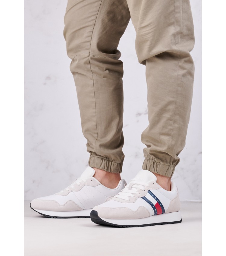 Men Casual Shoes Tjm.Modern White Buckskin Tommy Hilfiger