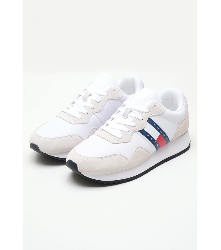 Men Casual Shoes Tjm.Modern White Buckskin Tommy Hilfiger