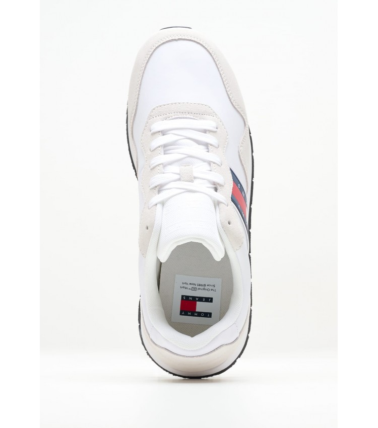 Ανδρικά Παπούτσια Casual Tjm.Modern Άσπρο Δέρμα Καστόρι Tommy Hilfiger