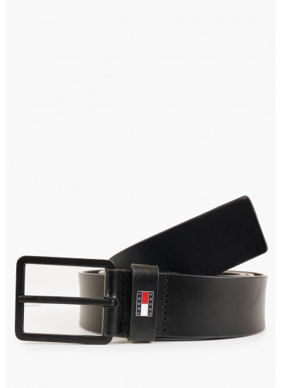 Men Belts Tjm.New Black Leather Tommy Hilfiger