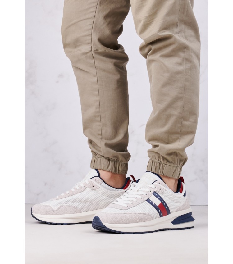 Men Casual Shoes Tjm.Runner.Out White Fabric Tommy Hilfiger