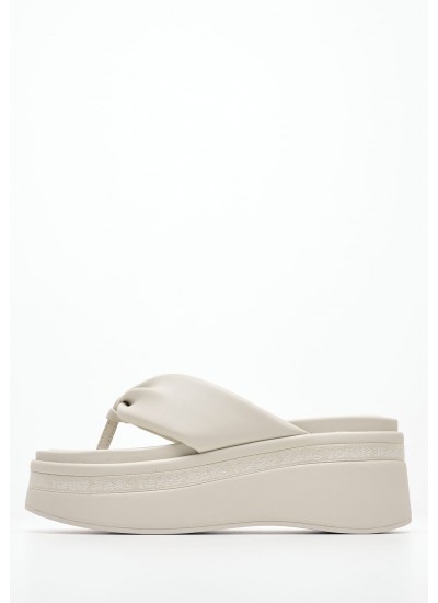 Γυναικείες Πλατφόρμες Χαμηλές Tjw.Sandal Μπεζ ECOleather Tommy Hilfiger
