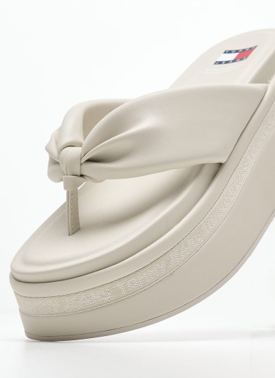 Γυναικείες Πλατφόρμες Χαμηλές Tjw.Sandal Μπεζ ECOleather Tommy Hilfiger