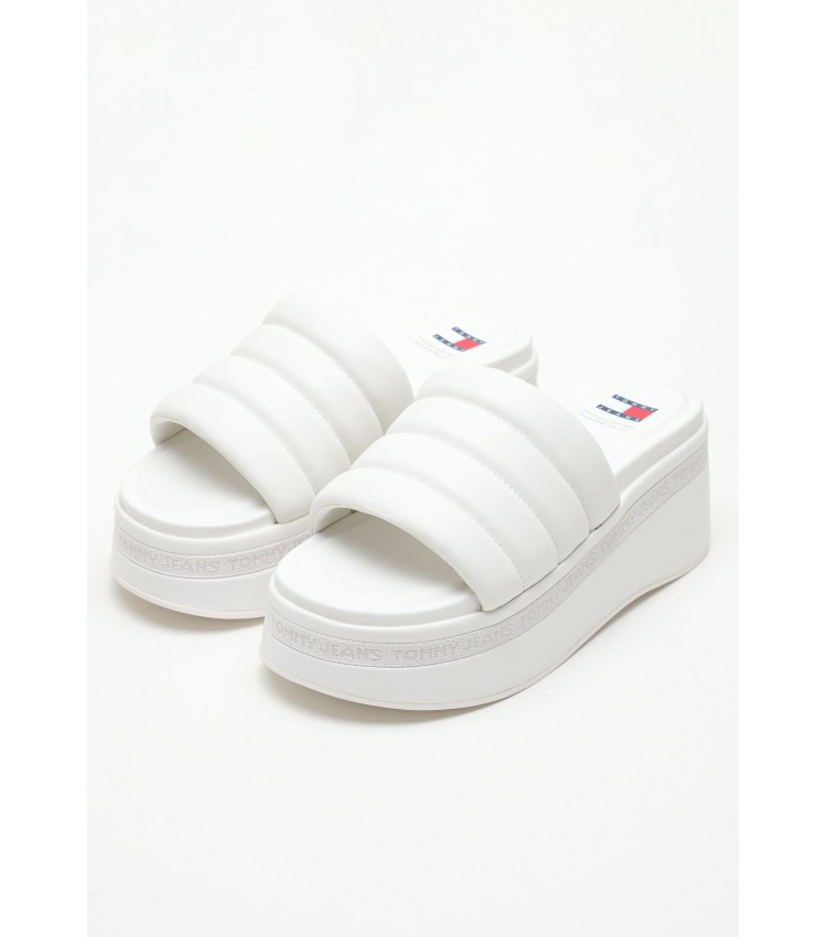 Γυναικείες Πλατφόρμες Χαμηλές Tjw.Wedge Άσπρο ECOleather Tommy Hilfiger