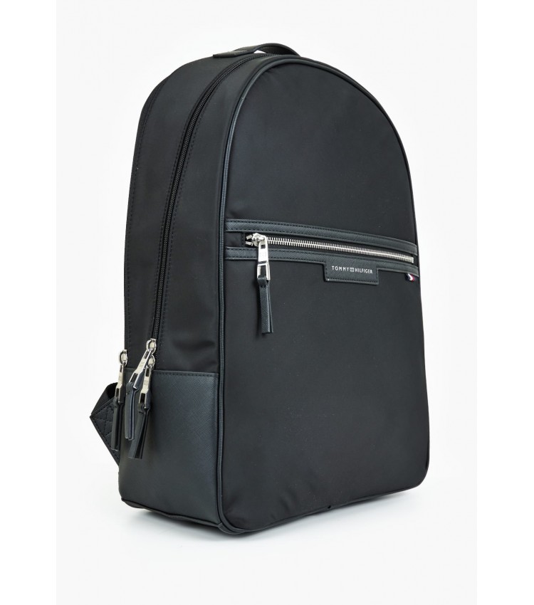 Men Bags Urban.Backpack Black Fabric Tommy Hilfiger
