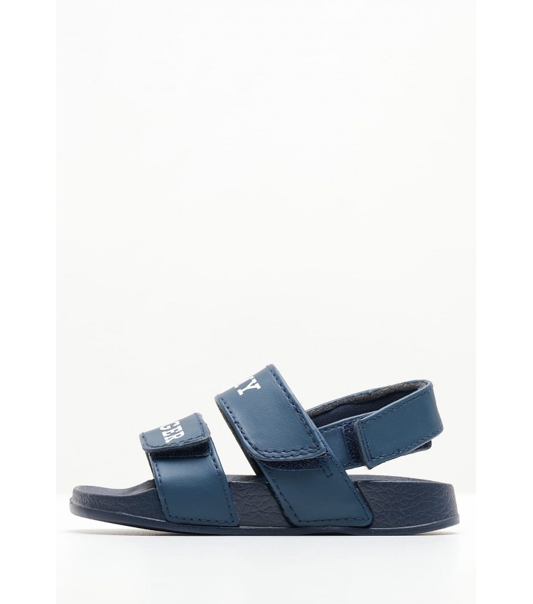 Kids Flip Flops & Sandals Velcro.Sandal Blue ECOleather Tommy Hilfiger