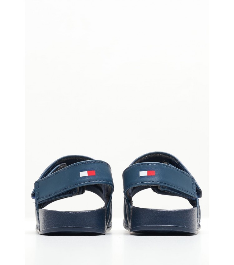 Παιδικές Σαγιονάρες & Πέδιλα Velcro.Sandal Μπλε ECOleather Tommy Hilfiger