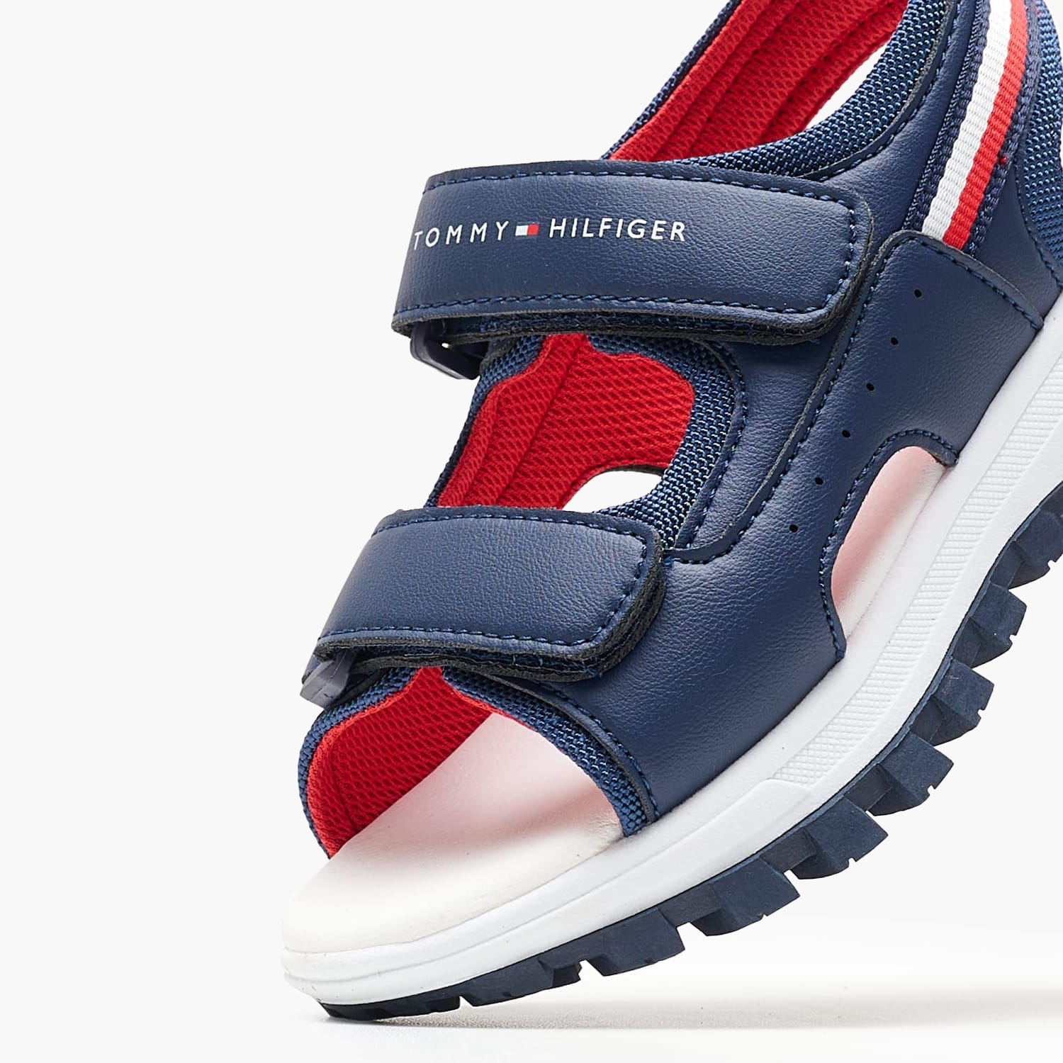 Παιδικές Σαγιονάρες & Πέδιλα Velcro.Stripes Μπλε ECOleather Tommy Hilfiger
