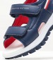 Kids Flip Flops & Sandals Velcro.Stripes Blue ECOleather Tommy Hilfiger