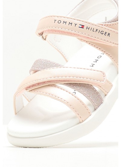 Kids Flip Flops & Sandals Vl.Sandal Pink ECOleather Tommy Hilfiger