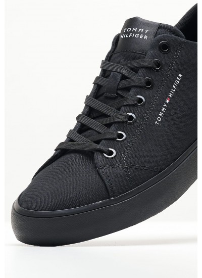 Men Casual Shoes Vulc.Canvas Black Fabric Tommy Hilfiger