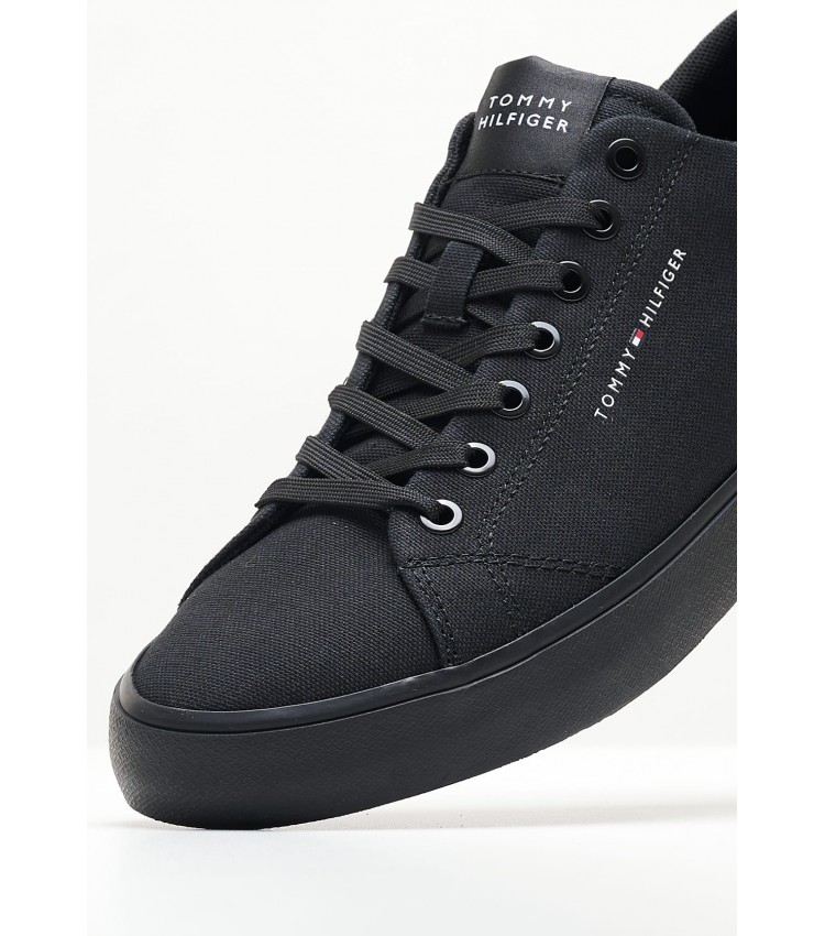 Men Casual Shoes Vulc.Canvas Black Fabric Tommy Hilfiger