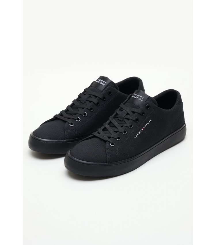 Men Casual Shoes Vulc.Canvas Black Fabric Tommy Hilfiger