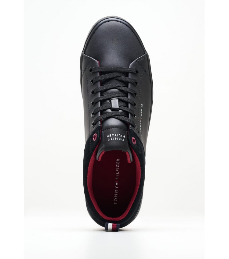 Ανδρικά Παπούτσια Casual Vulc.Cleat Μαύρο Δέρμα Tommy Hilfiger