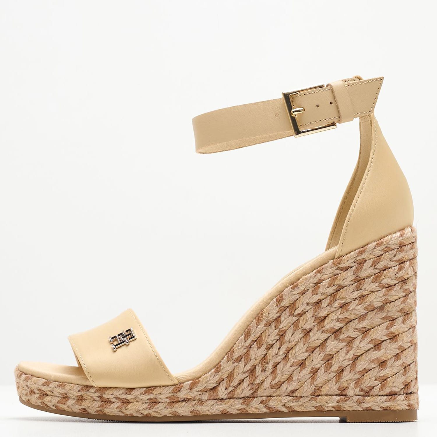 Γυναικείες Πλατφόρμες Ψηλές Wedge.Satin Μπεζ Ύφασμα Tommy Hilfiger Γυναικείες Πλατφόρμες Ψηλές Wedge.Satin Μπεζ Ύφασμα Tommy Hilfiger