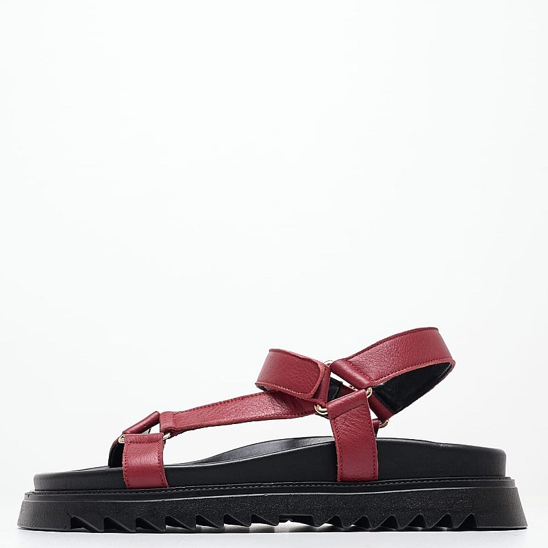 Women Flats 2439.00520K Red Leather Mortoglou