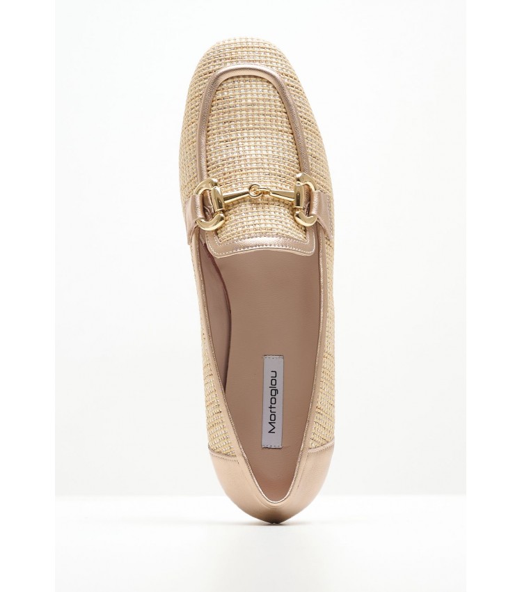 Women Moccasins 2440.10459 Beige Mat Mortoglou