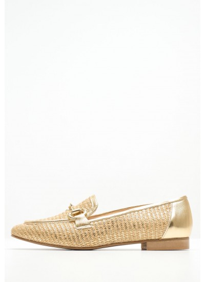 Women Moccasins 2440.10459 Gold Mat Mortoglou