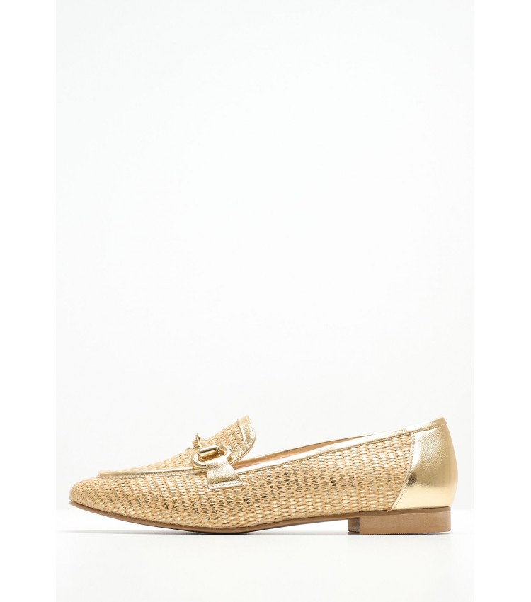 Women Moccasins 2440.10459 Gold Mat Mortoglou