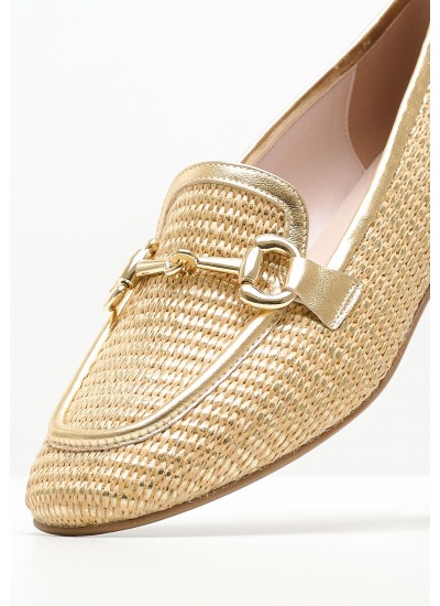 Women Moccasins 2440.10459 Gold Mat Mortoglou